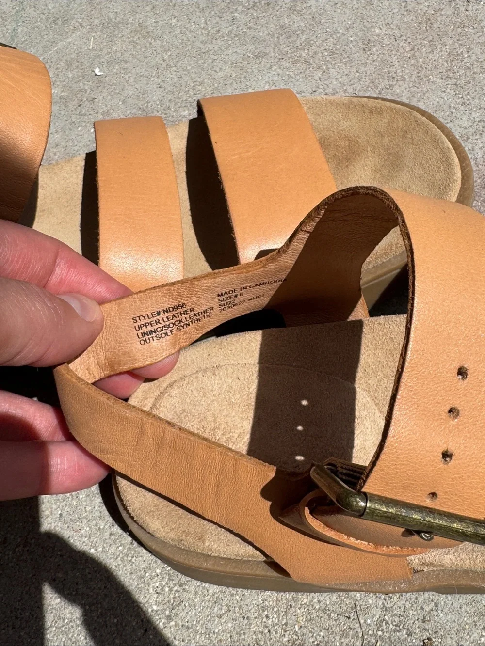 Madewell Women’s Tan Leather Strappy Comfort Sandals 6